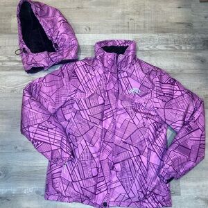 OTU Women's Ski Snowboarding Jacket Purple Waterproof  Winter Hooded Coats